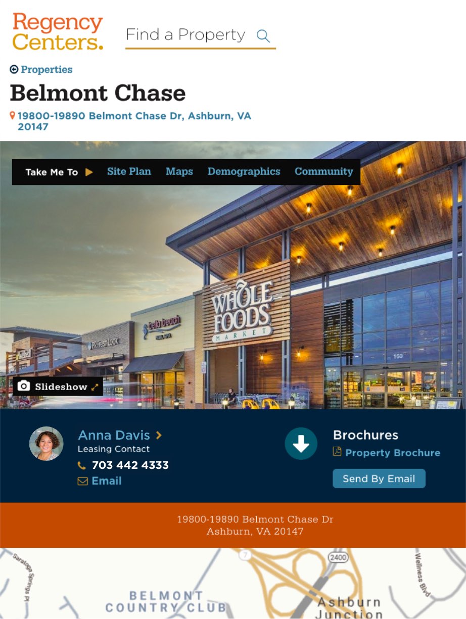 Property detail page for Belmont Chase, optimized for tablet view.