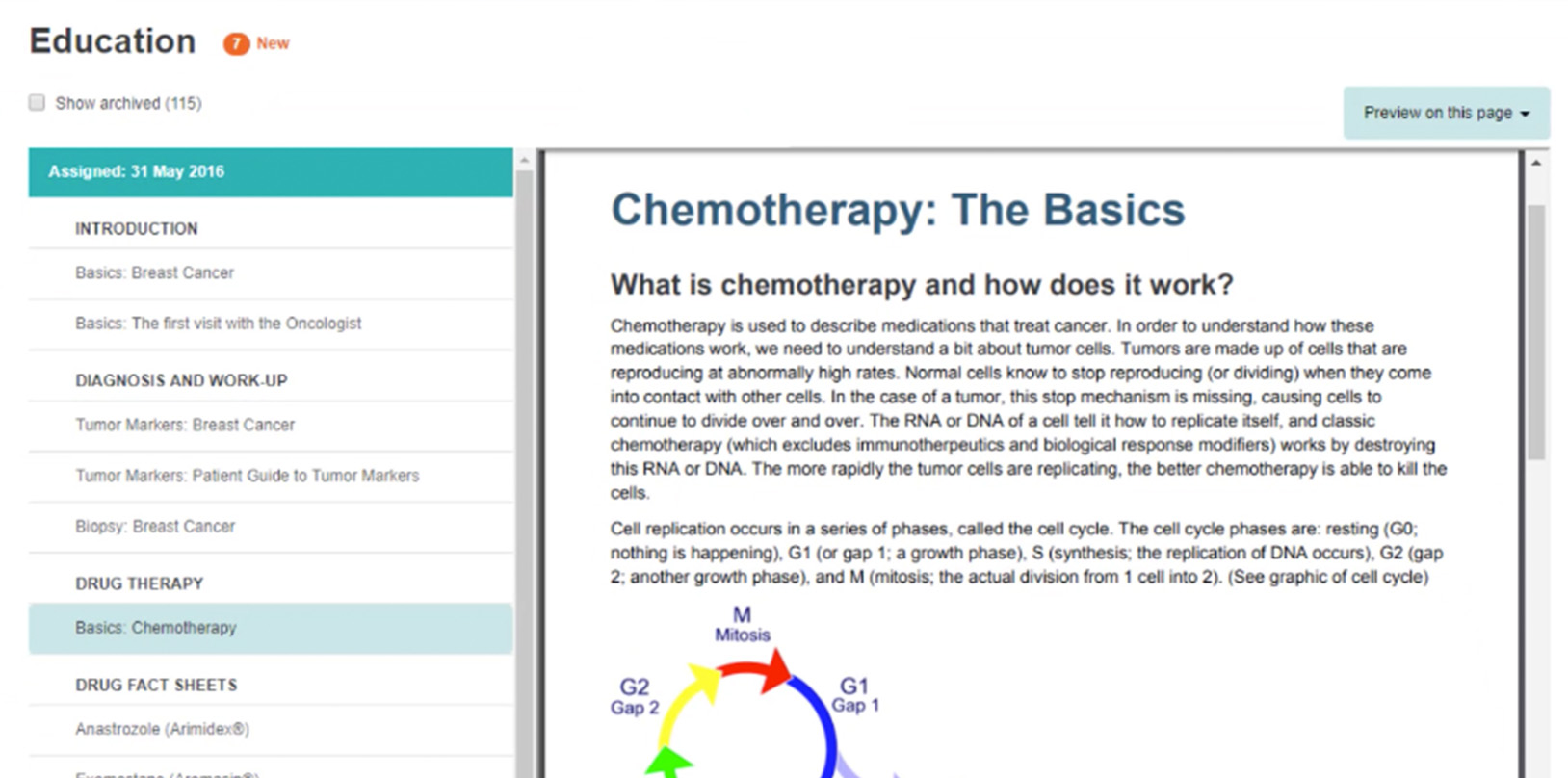 This material won’t help the average person understand their condition or treatment options. It’s written like a textbook, rather than speaking directly to what they need to know or expect.